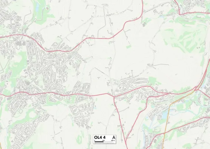 Stampa con cornice : Oldham OL4 4 Mappa
