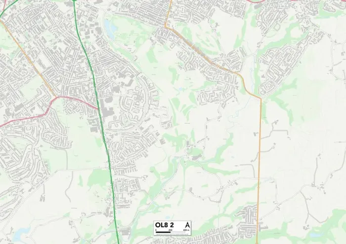 Stampa con cornice : Oldham OL8 2 Map Stampa con cornice : Oldham OL8 2 Map