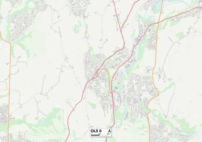 Stampa con cornice : Tameside OL5 0 Mappa