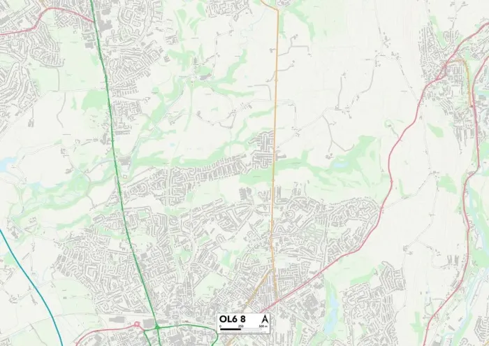 Stampa con cornice : Tameside OL6 8 Mappa.