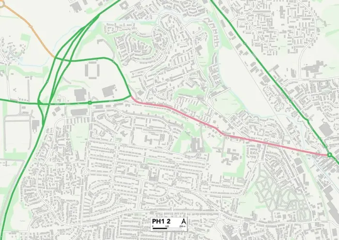 Stampa con cornice : Perth e Kinross PH1 2 Mappa