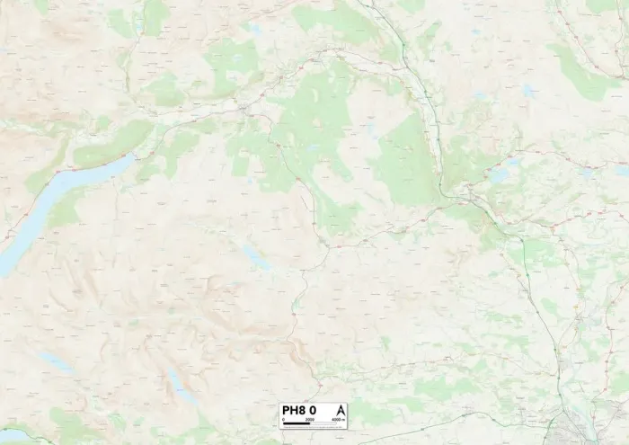 Stampa con cornice : Perth e Kinross PH8 0 Mappa Stampa con cornice : Perth e Kinross PH8 0 Mappa