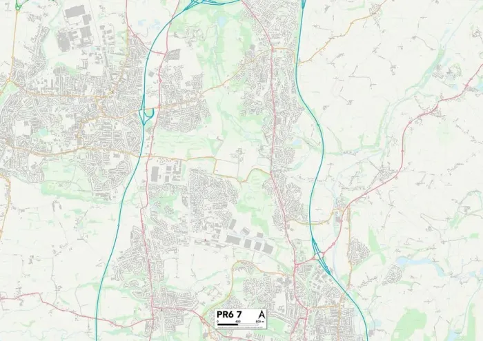 Stampa con cornice : Chorley PR6 7 Map Stampa con cornice : Chorley PR6 7 Map