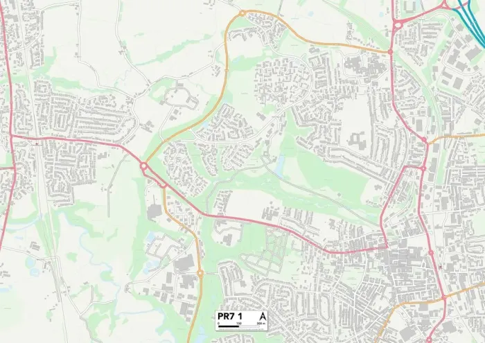 Stampa con cornice : Chorley PR7 1 Mappa Stampa con cornice : Chorley PR7 1 Mappa