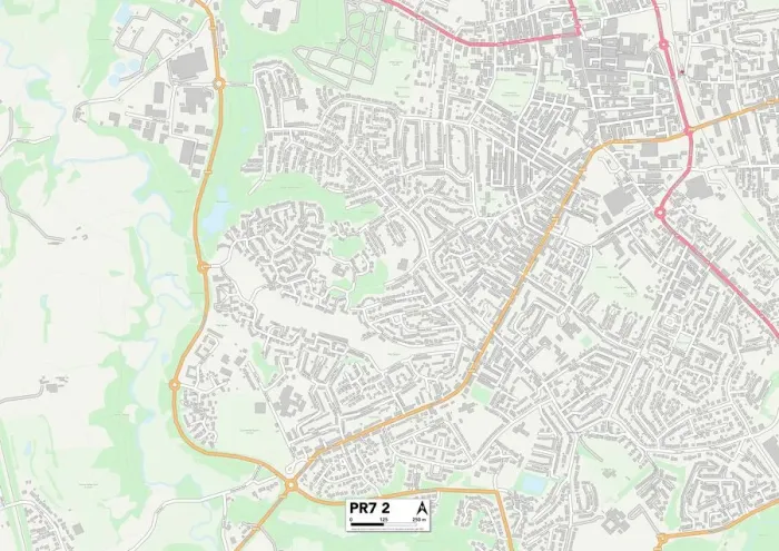 Stampa con cornice : Chorley PR7 2 Map Stampa con cornice : Chorley PR7 2 Map