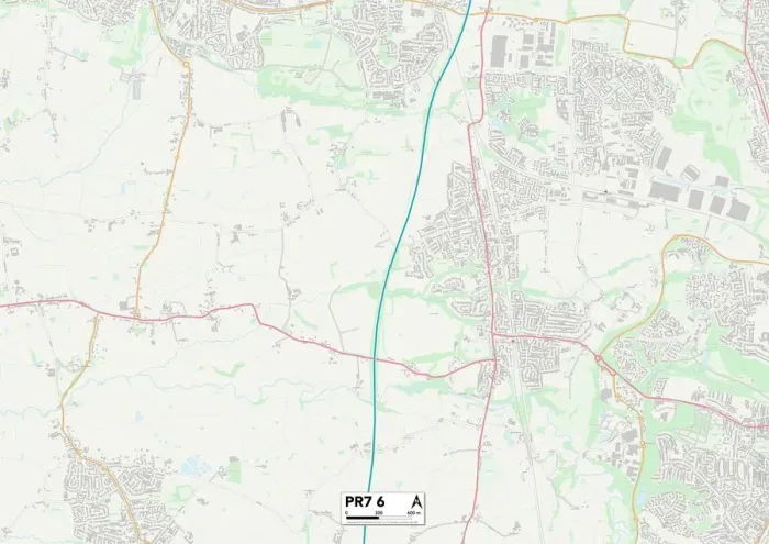 Stampa con cornice : Chorley PR7 6 Map