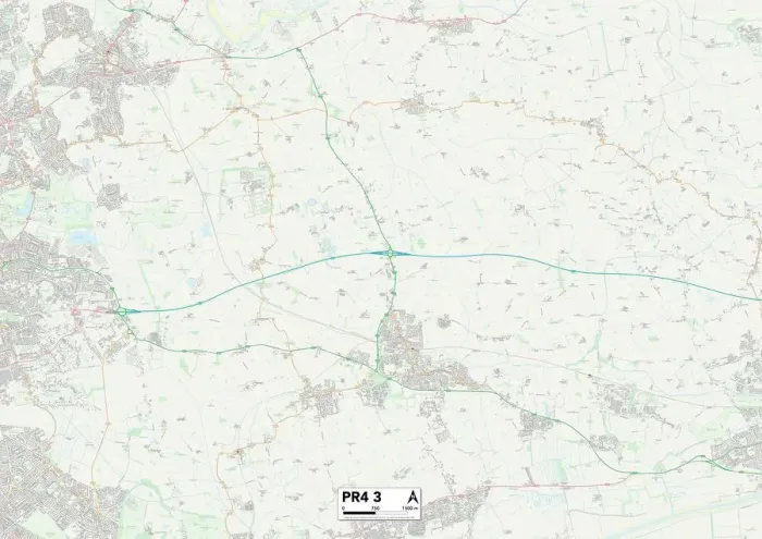 Stampa con cornice : Fylde PR4 3 Map Stampa con cornice : Fylde PR4 3 Map