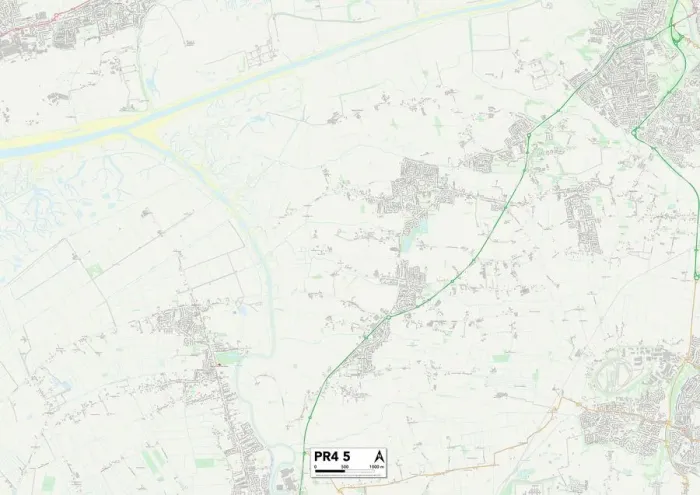 Stampa con cornice : Fylde PR4 5 Map Stampa con cornice : Fylde PR4 5 Map