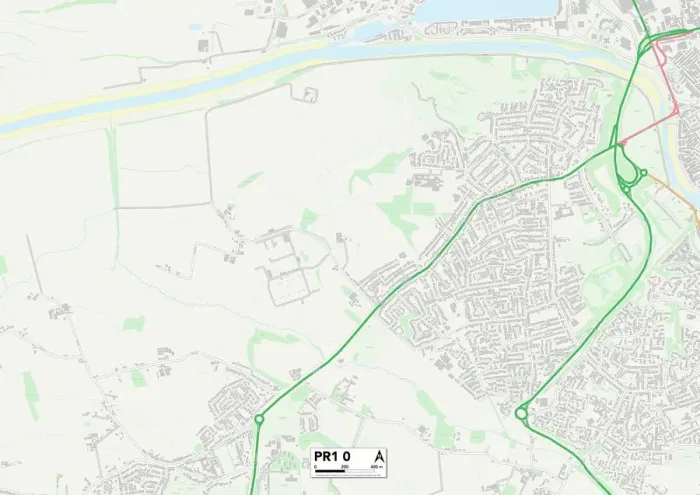 Stampa con cornice : Preston PR1 0 Mappa Stampa con cornice : Preston PR1 0 Mappa