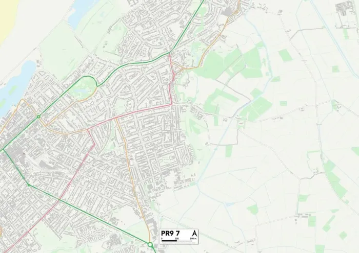 Stampa con cornice : Sefton PR9 7 Map Stampa con cornice : Sefton PR9 7 Map
