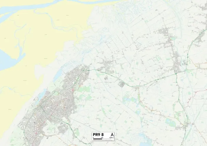 Stampa con cornice : PR9 8 Map di Sefton Stampa con cornice : PR9 8 Map di Sefton