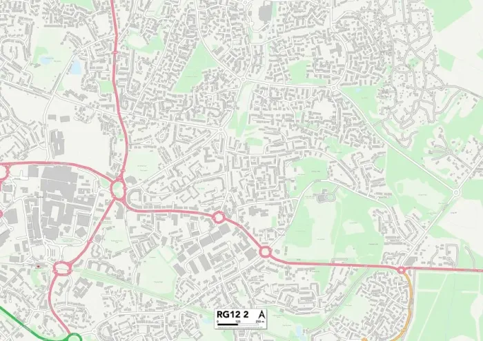 Stampa con cornice : Foresta di Bracknell RG12 2 Mappa Stampa con cornice : Foresta di Bracknell RG12 2 Mappa