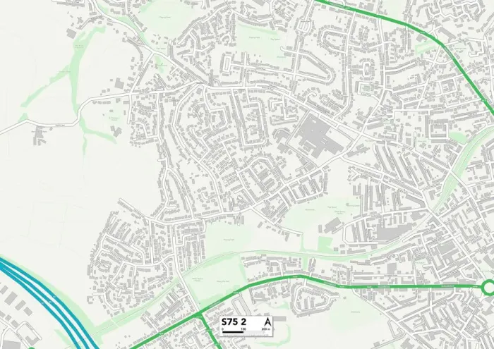 Stampa con cornice : Barnsley S75 2 Map Stampa con cornice : Barnsley S75 2 Map
