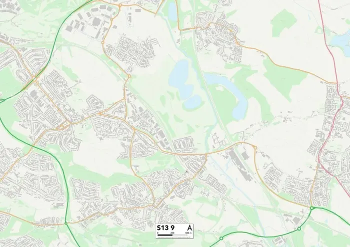 Stampa con cornice : Sheffield S13 9 Map