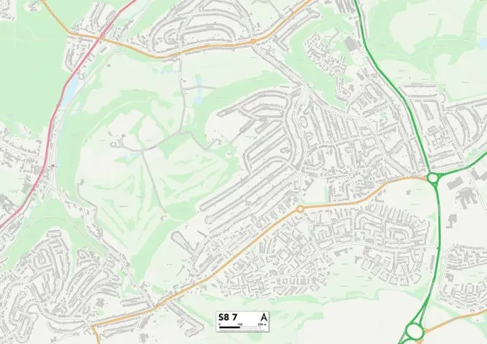 Stampa con cornice : Sheffield S8 7 Map Stampa con cornice : Sheffield S8 7 Map