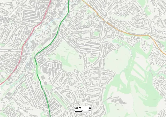 Stampa con cornice : Sheffield S8 9 Map Stampa con cornice : Sheffield S8 9 Map