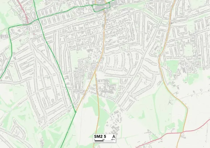 Stampa con cornice : Sutton SM2 5 Map