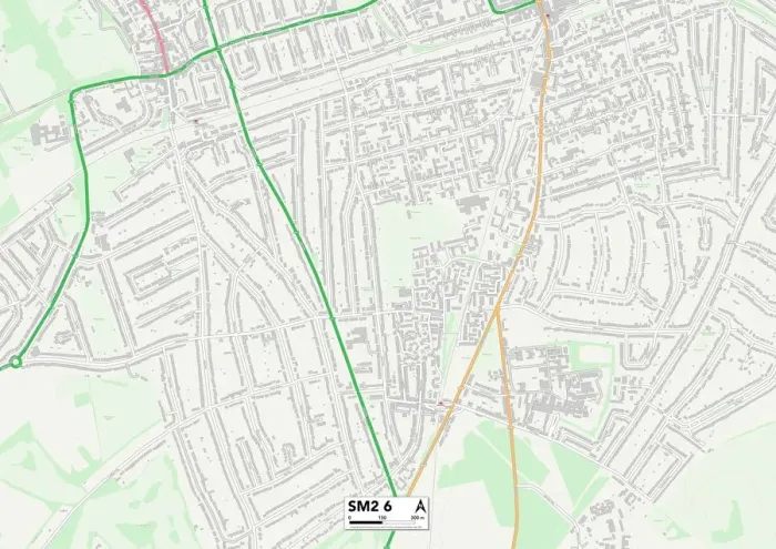 Stampa con cornice : Sutton SM2 6 Map