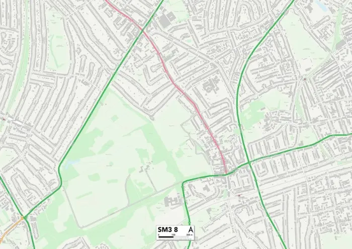 Stampa con cornice : Sutton SM3 8 Mappa Stampa con cornice : Sutton SM3 8 Mappa