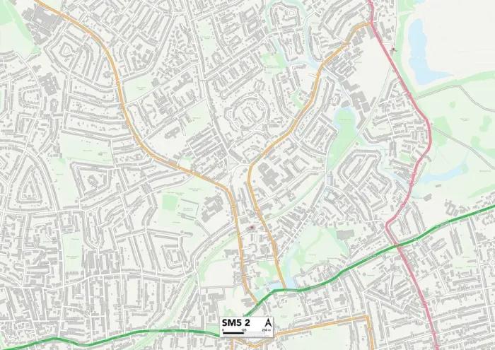 Stampa con cornice : Sutton SM5 2 Mappa