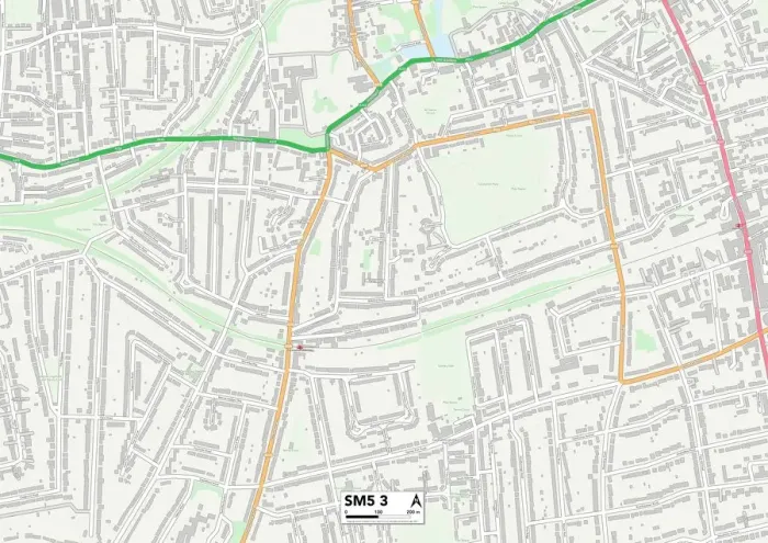 Stampa con cornice : Sutton SM5 3 Mappa Stampa con cornice : Sutton SM5 3 Mappa