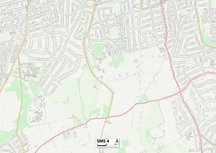 Stampa con cornice : Sutton SM5 4 Mappa