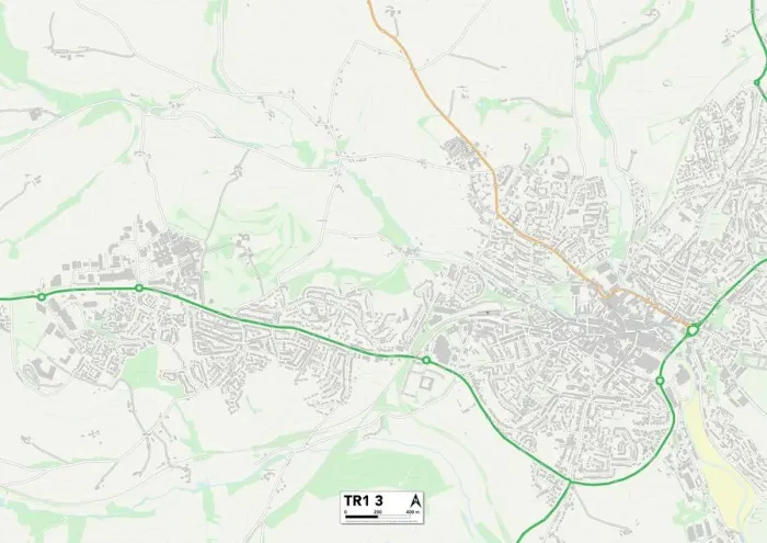 Stampa con cornice : Cornovaglia TR1 3 Map Stampa con cornice : Cornovaglia TR1 3 Map