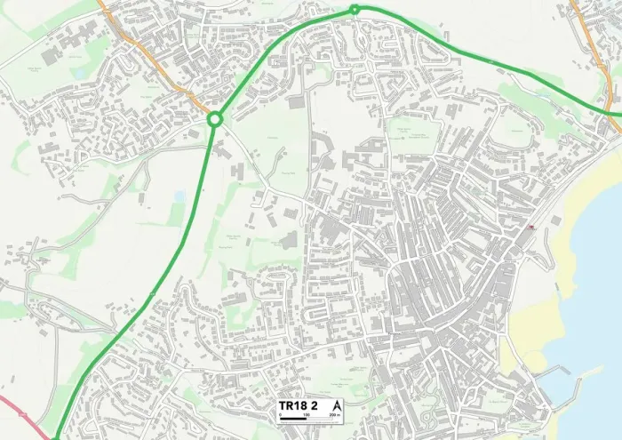Stampa con cornice : Cornovaglia TR18 2 Mappa