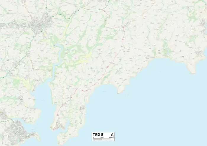 Stampa con cornice : Cornovaglia TR2 5 Mappa Stampa con cornice : Cornovaglia TR2 5 Mappa