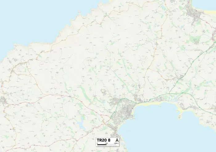 Stampa con cornice : Cornovaglia TR20 8 Mappa Stampa con cornice : Cornovaglia TR20 8 Mappa