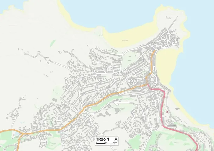 Stampa con cornice : Cornovaglia TR26 1 Mappa Stampa con cornice : Cornovaglia TR26 1 Mappa