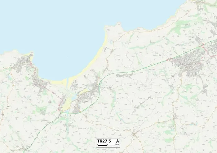 Stampa con cornice : Cornovaglia TR27 5 Mappa
