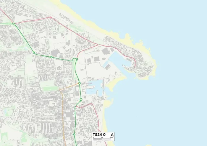 Stampa con cornice : Hartlepool TS24 0 Mappa Stampa con cornice : Hartlepool TS24 0 Mappa