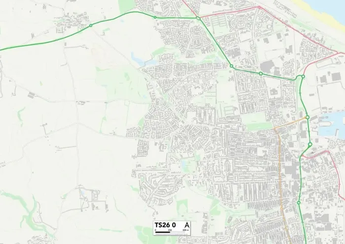 Stampa con cornice : Hartlepool TS26 0 Mappa Stampa con cornice : Hartlepool TS26 0 Mappa