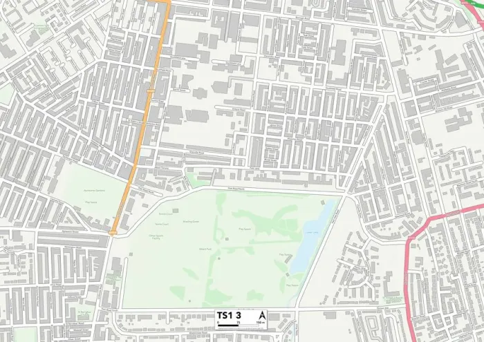 Stampa con cornice : Middlesbrough TS1 3 Map Stampa con cornice : Middlesbrough TS1 3 Map