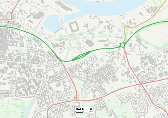Stampa con cornice : Middlesbrough TS3 6 Map Stampa con cornice : Middlesbrough TS3 6 Map