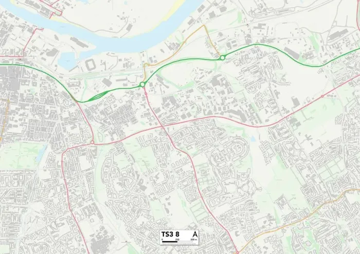 Stampa con cornice : Middlesbrough TS3 8 Map Stampa con cornice : Middlesbrough TS3 8 Map
