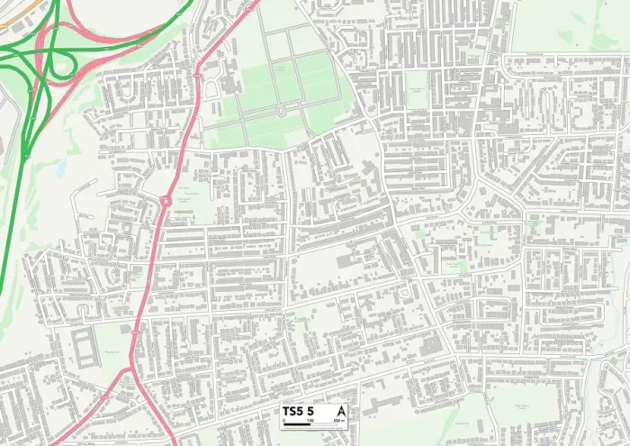 Stampa con cornice : Middlesbrough TS5 5 Map Stampa con cornice : Middlesbrough TS5 5 Map