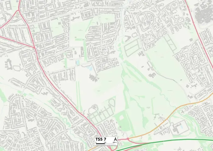 Stampa con cornice : Middlesbrough TS5 7 Map Stampa con cornice : Middlesbrough TS5 7 Map