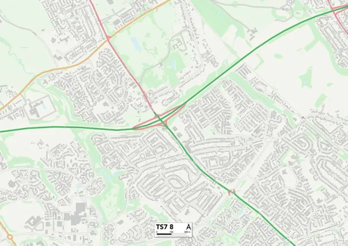 Stampa con cornice : Middlesbrough TS7 8 Mappa