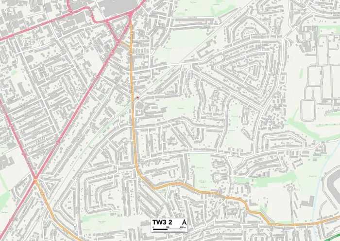 Stampa con cornice : Hounslow TW3 2 Mappa