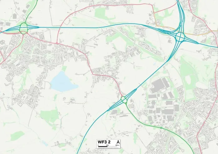 Stampa con cornice : Leeds WF3 2 Mappa Stampa con cornice : Leeds WF3 2 Mappa