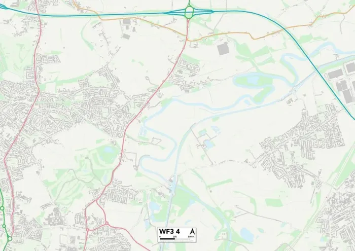 Stampa con cornice : Leeds WF3 4 Map Stampa con cornice : Leeds WF3 4 Map