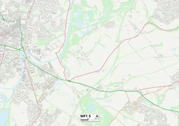 Stampa con cornice : Wakefield WF1 5 Map Stampa con cornice : Wakefield WF1 5 Map