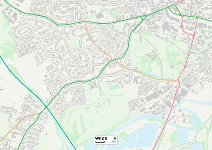 Stampa con cornice : Wakefield WF2 8 Mappa Stampa con cornice : Wakefield WF2 8 Mappa