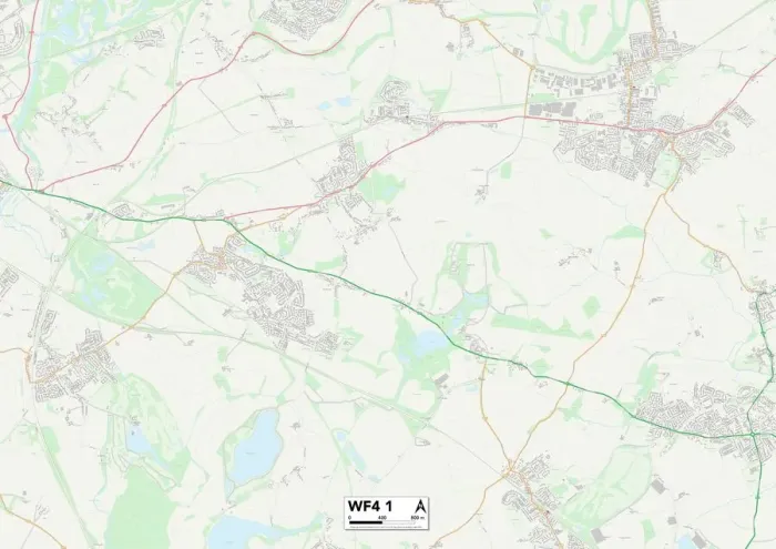 Stampa con cornice : Wakefield WF4 1 Map