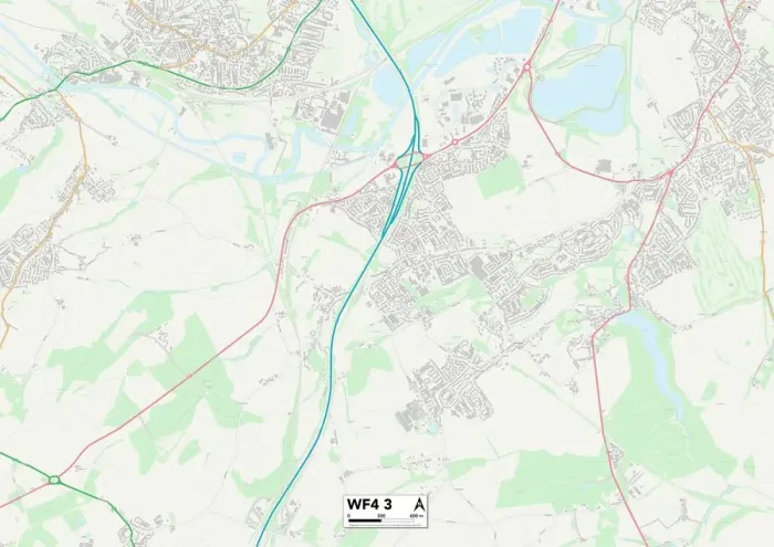 Stampa con cornice : Wakefield WF4 3 Mappa
