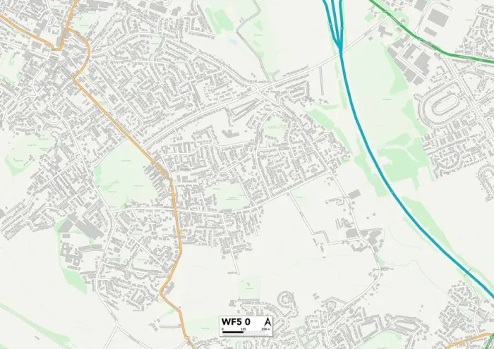 Stampa con cornice : Wakefield WF5 0 Mappa Stampa con cornice : Wakefield WF5 0 Mappa