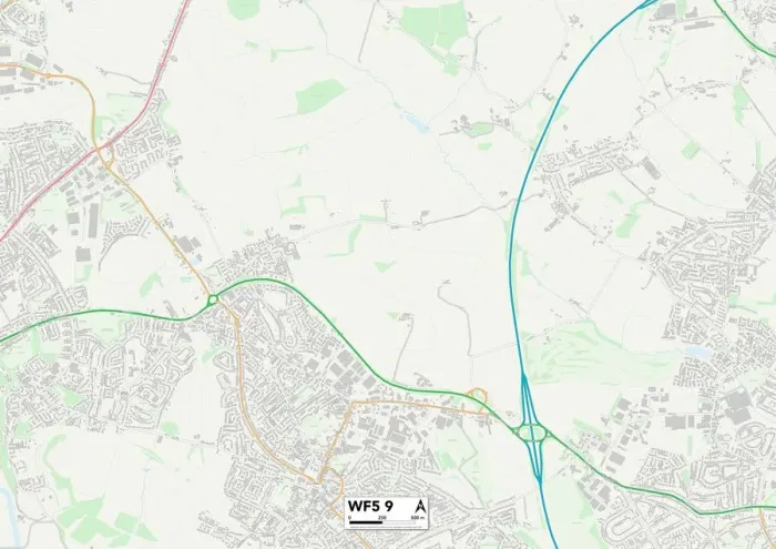 Stampa con cornice : Wakefield WF5 9 Mappa Stampa con cornice : Wakefield WF5 9 Mappa