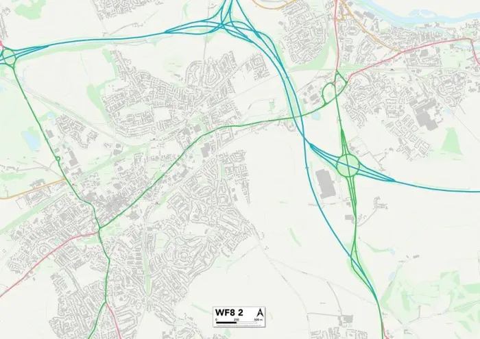 Stampa con cornice : Wakefield WF8 2 Mappa
